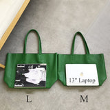 Soft Leather Tote Bag leather Tote Bag Green Genuine Leather Laptop Bags Womens 