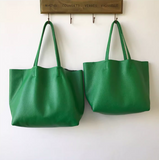 Soft Leather Tote Bag leather Tote Bag Green Genuine Leather Laptop Bags Womens 