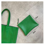 Soft Leather Tote Bag leather Tote Bag Green Genuine Leather Laptop Bags Womens 