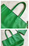 Soft Leather Tote Bag leather Tote Bag Green Genuine Leather Laptop Bags Womens 