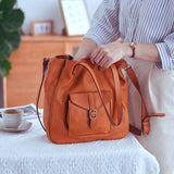 Soft Leather Tote With Compartments Tote Bag With Shoulder Strap 