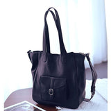 Soft Leather Tote With Compartments Tote Bag With Shoulder Strap 