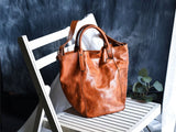 the leather small tote bag Leather Bucket Tote Distressed Leather Tote Bag 