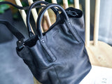 Small Black Leather Tote Bag With Shoulder Strap Soft Tote Bags Womens 