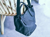 Small Black Leather Tote Bag With Shoulder Strap Soft Tote Bags Womens 