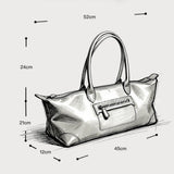 Structured Nylon Tote Bag With Zipper Minimalist Nylon Tote With Long Handles Womens - Annie Jewel