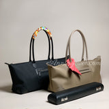 Structured Nylon Tote Bag With Zipper Minimalist Nylon Tote With Long Handles Womens - Annie Jewel