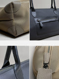 details of Nylon Tote Bag With Zipper Minimalist Nylon Tote With Long Handles Womens - Annie Jewel