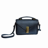 Small Satchel Purse Black Leather Satchel Bag Structured Sling Bag Womens