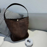 Women's Suede Hobo Shoulder Bag Brown Suede Hobo Bag 