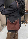 Women's Leather Hobo Bags Suede Hobo Shoulder Bag Brown Suede Hobo Bag 