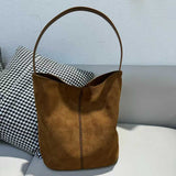 Women's Suede Hobo Shoulder Bag Brown Suede Hobo Bag 