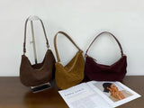 Suede Hobo Shoulder Bag Soft Hobo Bag Small Hobo Shoulder Bag Womens