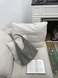 Suede Leather Hobo Tote Grey Suede Hobo Bag Gray Hobo Purse Bag Womens