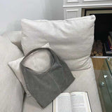 Suede Leather Hobo Tote Grey Suede Hobo Bag Gray Hobo Purse Bag Womens