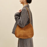 Suede Leather Hobo Bag Brown Suede Hobo Bag Small Hobo Shoulder Bag Womens - Annie Jewel