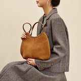 Suede Leather Hobo Bag Brown Suede Hobo Bag Small Hobo Shoulder Bag Womens - Annie Jewel