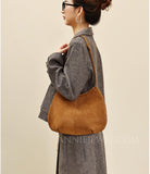 Suede Leather Hobo Bag Brown Suede Hobo Bag Small Hobo Shoulder Bag Womens - Annie Jewel