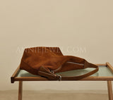 Suede Leather Hobo Bag Brown Leather Hobo Shoulder Bag Purse For Ladies Womens