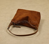 Suede Leather Hobo Bag Brown Leather Hobo Shoulder Bag Purse For Ladies Womens