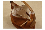 Suede Leather Hobo Bag Brown Leather Hobo Shoulder Bag Purse For Ladies Womens