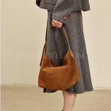 Suede Leather Hobo Bag Brown Leather Hobo Shoulder Bag Purse For Ladies Womens