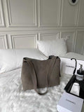 Suede Leather Hobo Tote Grey Suede Hobo Bag Gray Hobo Purse Bag Womens 