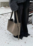 Suede Leather Hobo Tote Grey Suede Hobo Bag Gray Hobo Purse Bag Womens 