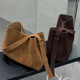 Suede Leather Hobo Tote Brown Suede Hobo Bag Gray Hobo Purse Bag Womens 