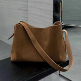 Suede Leather Hobo Tote Brown Suede Hobo Bag Gray Hobo Purse Bag Womens 