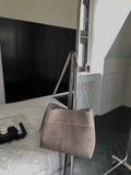 Women's Leather Hobo Bags Suede Hobo Shoulder Bag grey Suede Hobo Bag 