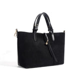 Leather And Suede Tote Bag Medium Leather Tote Leather Suede Tote Bag 