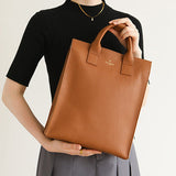 Litchi Leather Vertical Tote Backpack Bags