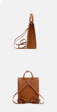 Litchi Leather Vertical Tote Backpack Bags