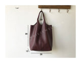 Burgundy Leather Tote Bag Tall Leather Tote Bag Leather Shopper Bag Womens 