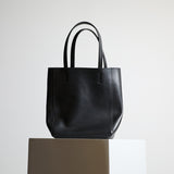 Black Leather Tote Bag With Zipper Tall Leather Tote Womens Leather Work Tote 