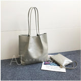 Genuine Leather Tote Purse grey Leather Tote Bag The Leather Medium Tote Bag