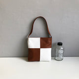 The Leather Small Tote Bag Color Block Small Soft Leather Purse Womens 