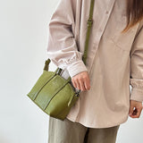 Women's Small Leather Tote Bag With Zipper Crossbody Small Leather Purse - Annie Jewel