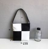 black&white Mini Tote Bag Leather The Leather Mini Tote Bag Small Ladies Purse Leather 