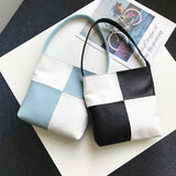 The Leather Small Tote Bag Color Block Small Soft Leather Purse Womens 