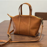 Women's Small Leather Tote Bag With Zipper Crossbody Small Leather Purse - Annie Jewel