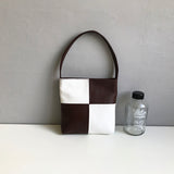 The Leather Small Tote Bag Color Block Small Soft Leather Purse Womens 