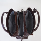 Inner of Small Genuine Leather Tote Bag With Zipper 