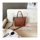 Small leather tote handbag  Ladies Small Leather Purse Tote Bag With Leather Straps 