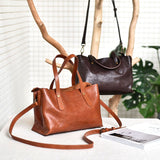 Small brown Leather Tote Bag Small Leather Tote Purse Womens 