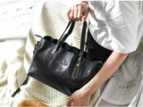 Small Black Leather Tote Bag Small Leather Tote Purse Womens 