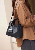 Women's Small Black Leather Tote Bag The Leather Small Tote Bag