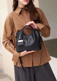 Women's Small Black Leather Tote Bag The Leather Small Tote Bag