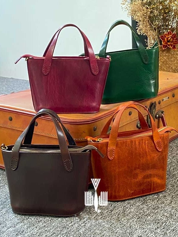 The Leather Small Tote Bag For Women Small Zip Tote Bag